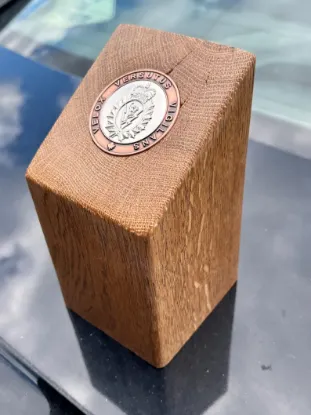 Picture of The Tilted Tribute : Inlaid Coin Paper Weight and Coin Display – Military, Police & Corporate Promotion or Farewell Gift